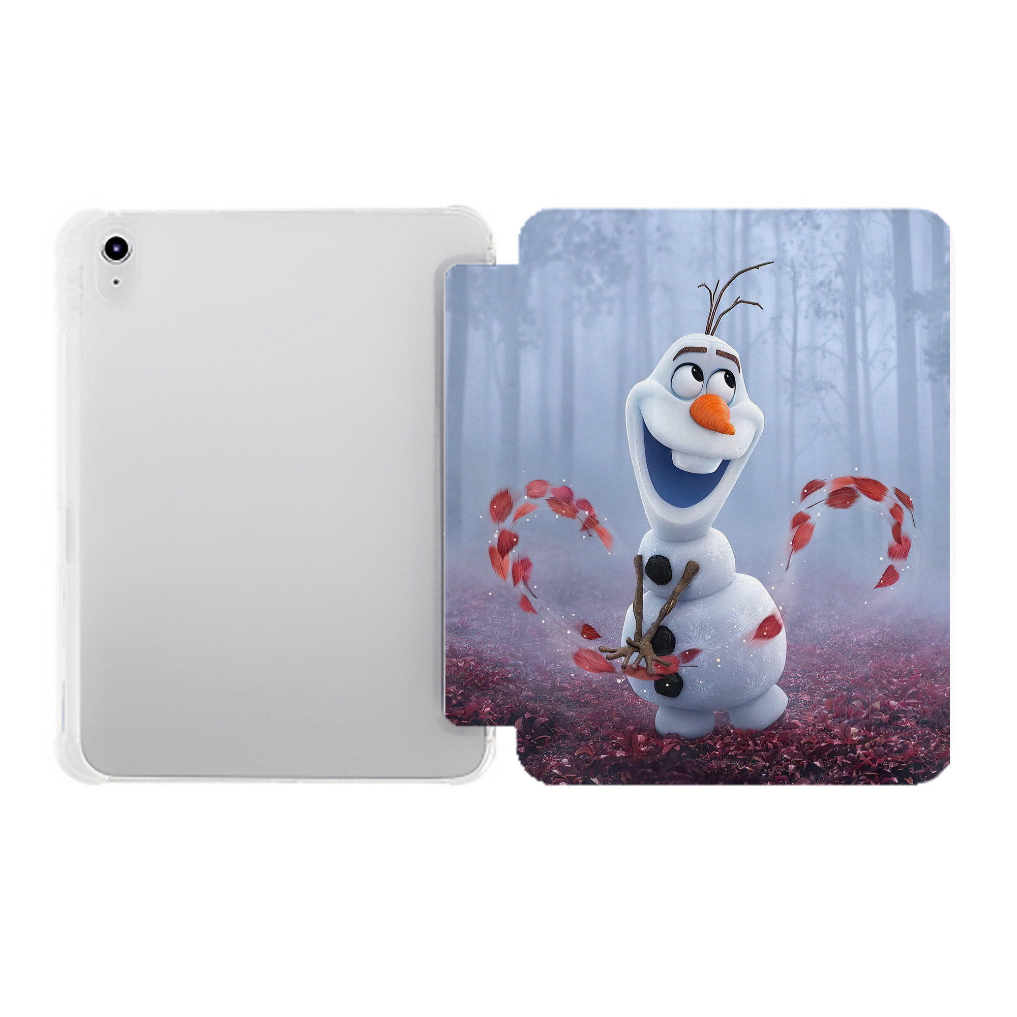 （画像用） アナと雪の女王 アンナ エルサ Frozen Anna Elsa IPad ケース ペン収納付き 三つ折りスタンド PUレザー×シリコン 対応機種9.5/10.5/10.9インチ